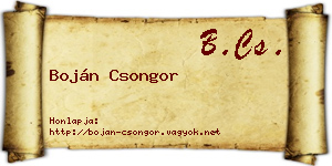 Boján Csongor névjegykártya