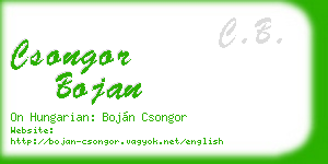 csongor bojan business card